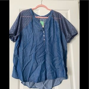 NWT Lightweight Denim Top